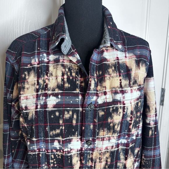 Soft flannel custom bleached shirt women’s medium - Picture 3 of 12